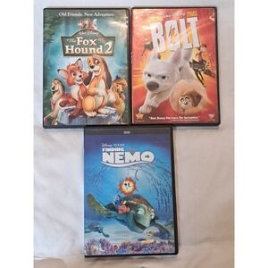 Disney DVD Lot Bolt Finding Nemo Fox and the Hound 2 Kids Movies Bundle